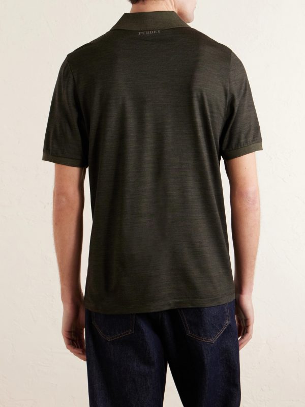 Merino Wool and Lyocell-Blend Piqué Polo Shirt - BK Merino Wool and Lyocell-Blend Piqué Polo Shirt - BK