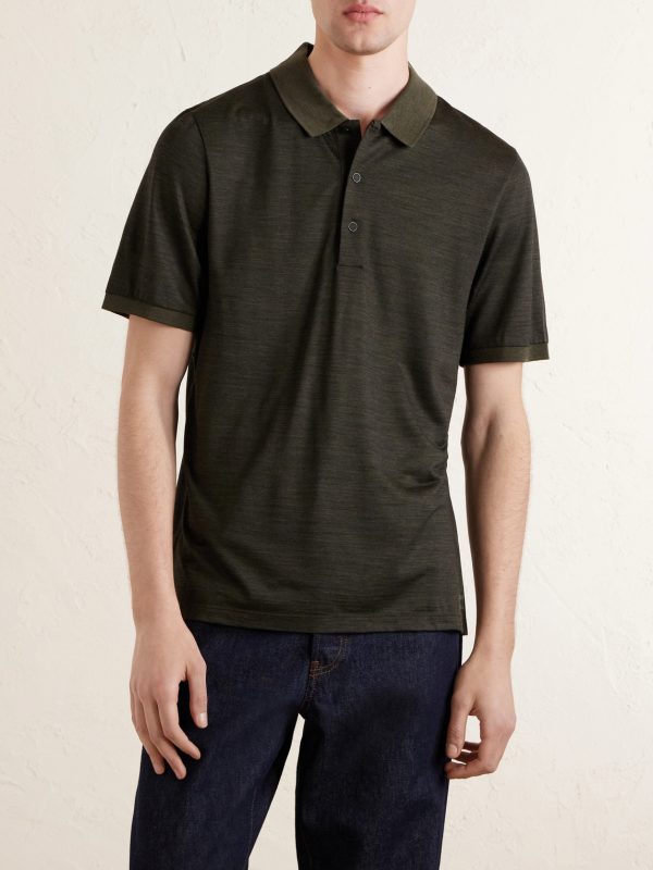 Merino Wool and Lyocell-Blend Piqué Polo Shirt - FR Merino Wool and Lyocell-Blend Piqué Polo Shirt - FR