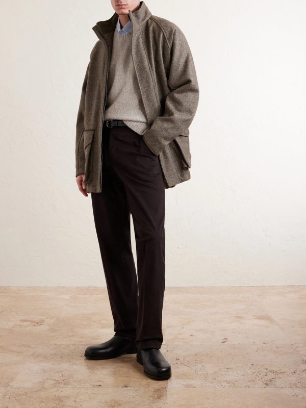 Straight-Leg Stretch Cotton-Twill Trousers - OU Straight-Leg Stretch Cotton-Twill Trousers - OU