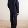 Cotton Corduroy-Trimmed Padded Quilted Shell Jacket - BK Cotton Corduroy-Trimmed Padded Quilted Shell Jacket - BK