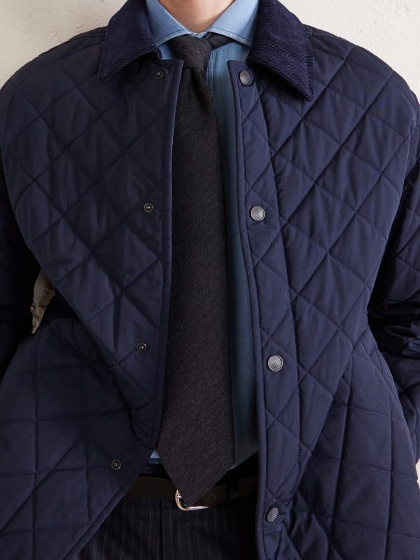 Cotton Corduroy-Trimmed Padded Quilted Shell Jacket - CU Cotton Corduroy-Trimmed Padded Quilted Shell Jacket - CU
