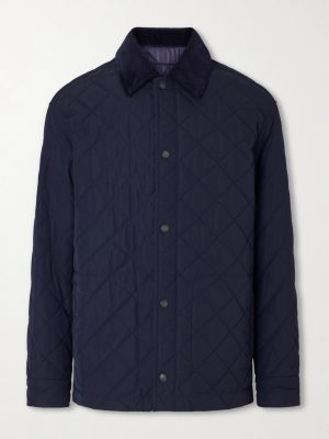 Cotton Corduroy-Trimmed Padded Quilted Shell Jacket Cotton Corduroy-Trimmed Padded Quilted Shell Jacket