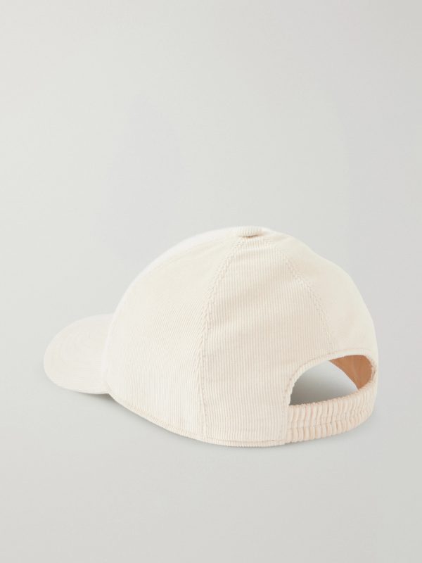 Logo-Embroidered Cotton-Corduroy Baseball Cap - BK