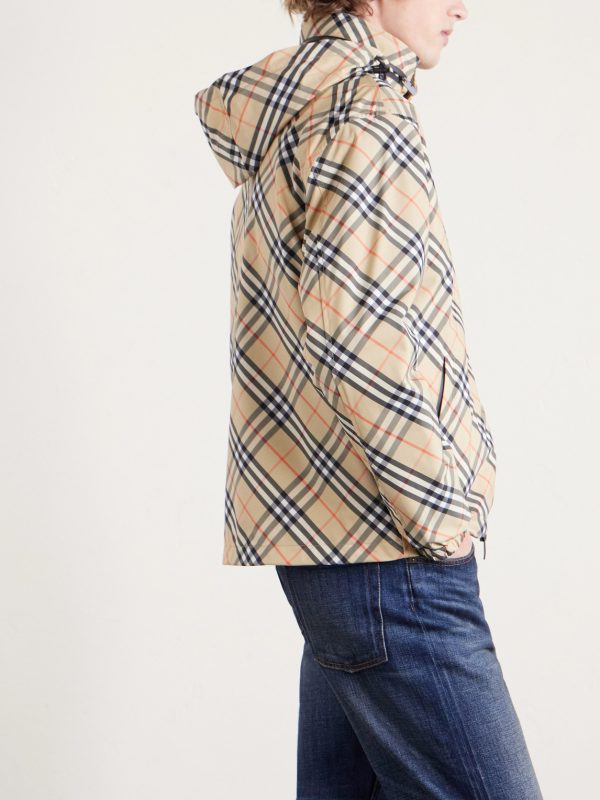 Hooded Checked Shell Jacket - E1 Hooded Checked Shell Jacket - E1