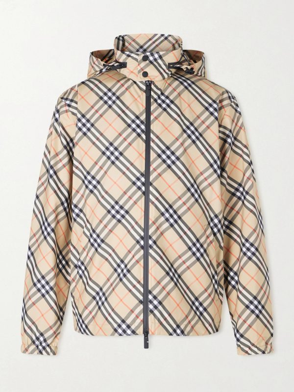 Hooded Checked Shell Jacket Hooded Checked Shell Jacket