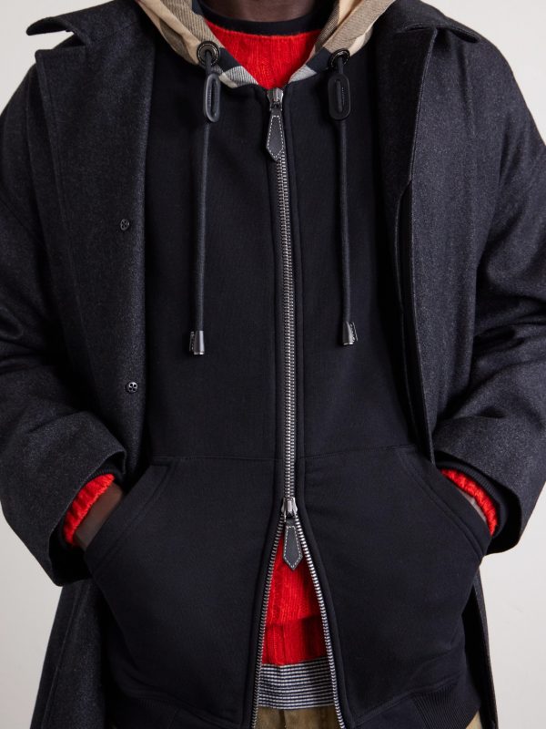 Checked Cotton-Jersey Zip-Up Hoodie - CU Checked Cotton-Jersey Zip-Up Hoodie - CU