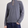 Checked Wool Half-Zip Sweater - FR Checked Wool Half-Zip Sweater - FR