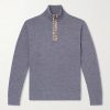 Checked Wool Half-Zip Sweater Checked Wool Half-Zip Sweater
