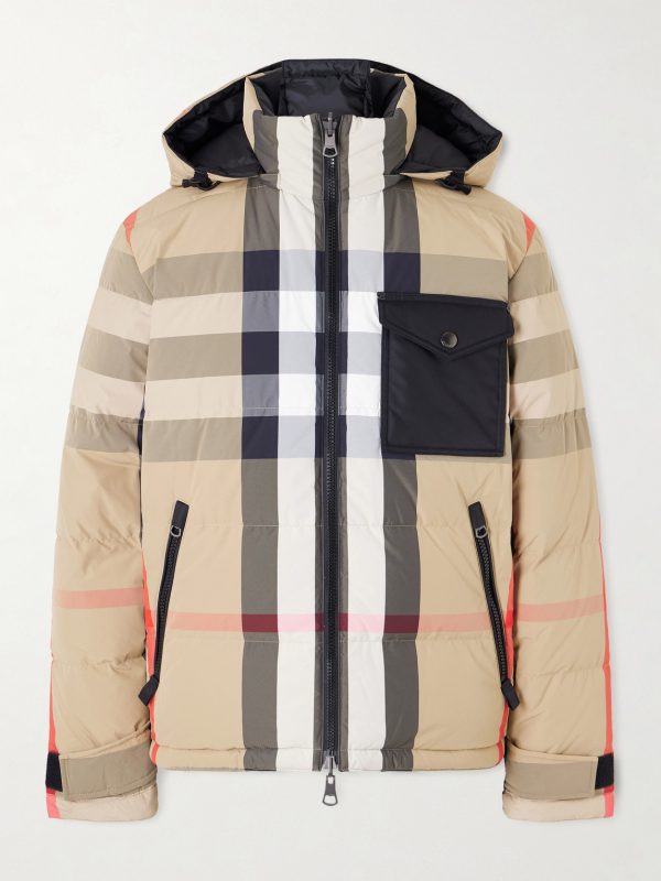 Reversible Quilted Checked Shell Hooded Down Jacket Reversible Quilted Checked Shell Hooded Down Jacket