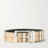 3.5cm Reversible Checked Coated-Leather Belt 3.5cm Reversible Checked Coated-Leather Belt