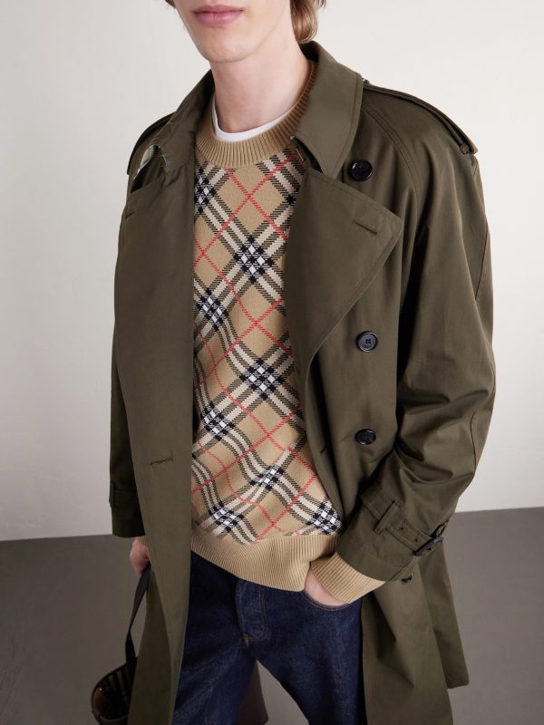 Checked Cotton-Blend Sweater - CU