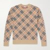 Checked Cotton-Blend Sweater