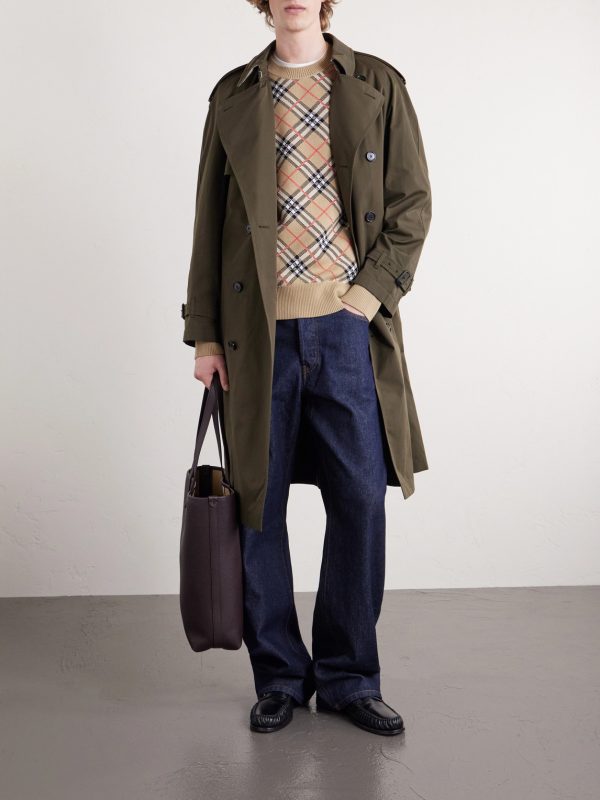 Checked Cotton-Blend Sweater - OU