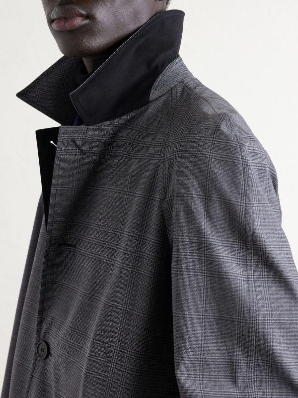 Prince of Wales Checked Virgin Wool Car Coat - CU Prince of Wales Checked Virgin Wool Car Coat - CU