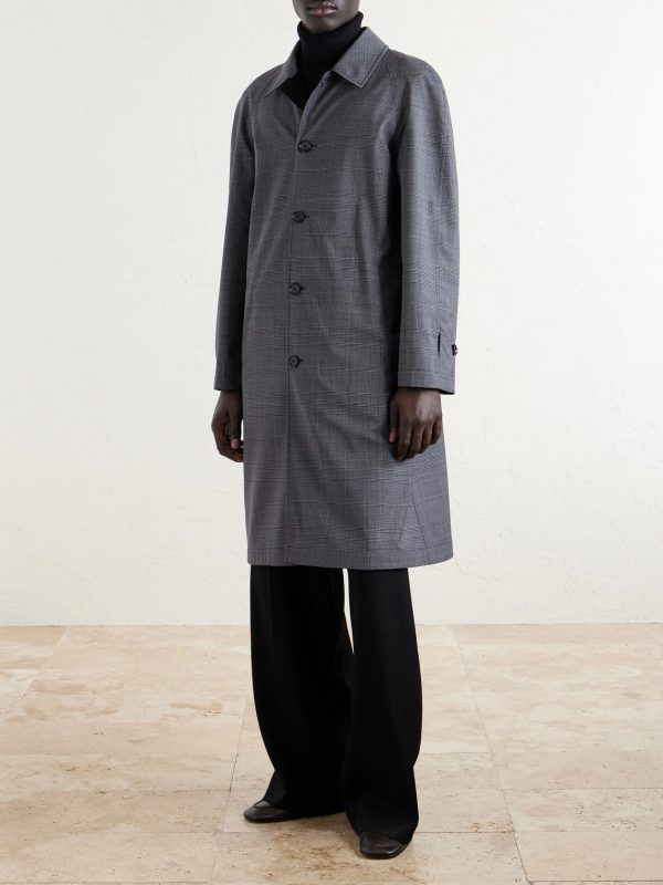 Prince of Wales Checked Virgin Wool Car Coat - FR Prince of Wales Checked Virgin Wool Car Coat - FR