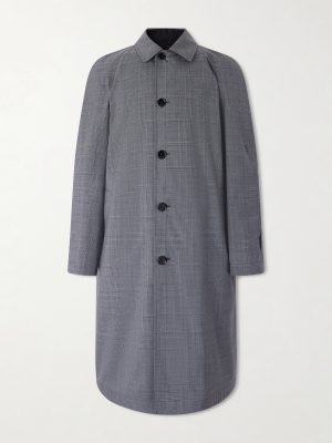 Prince of Wales Checked Virgin Wool Car Coat Prince of Wales Checked Virgin Wool Car Coat
