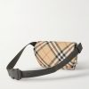 Logo-Appliquéd Checked Twill Belt Bag - BK Logo-Appliquéd Checked Twill Belt Bag - BK