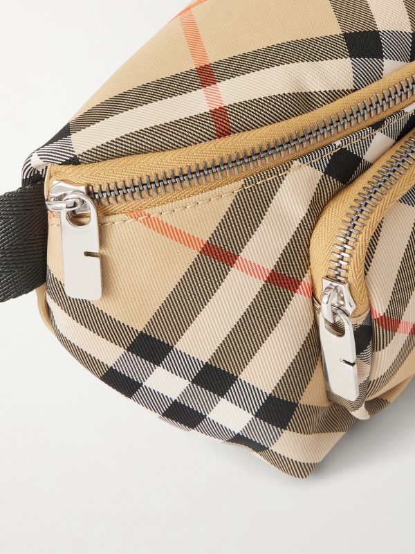 Logo-Appliquéd Checked Twill Belt Bag - CU Logo-Appliquéd Checked Twill Belt Bag - CU