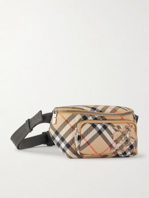Logo-Appliquéd Checked Twill Belt Bag Logo-Appliquéd Checked Twill Belt Bag