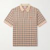 Logo-Embroidered Checked Jacquard Polo Shirt Logo-Embroidered Checked Jacquard Polo Shirt