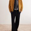 Logo-Appliquéd Suede Harrington Jacket - OU