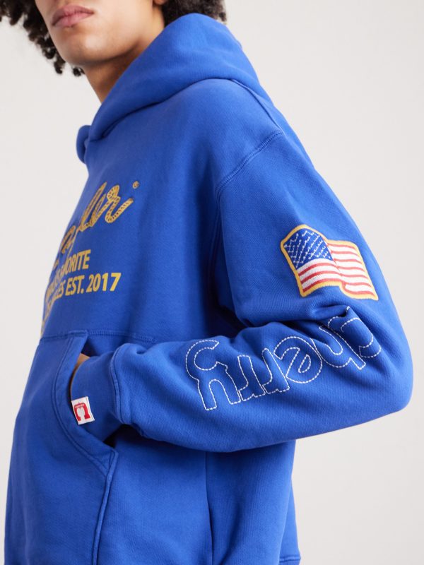+ Wrangler America's Favorite Logo-Embroidered Printed Cotton-Fleece Hoodie - CU