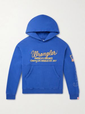 + Wrangler America's Favorite Logo-Embroidered Printed Cotton-Fleece Hoodie + Wrangler America's Favorite Logo-Embroidered Printed Cotton-Fleece Hoodie