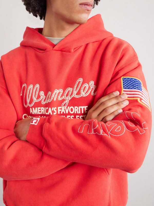 + Wrangler America's Favorite Logo-Embroidered Printed Cotton-Fleece Hoodie - CU + Wrangler America's Favorite Logo-Embroidered Printed Cotton-Fleece Hoodie - CU