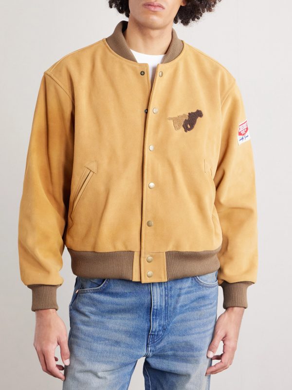 + Wrangler Logo-Appliquéd Embroidered Suede Jacket - FR