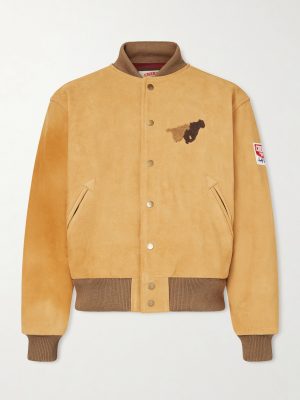 + Wrangler Logo-Appliquéd Embroidered Suede Jacket + Wrangler Logo-Appliquéd Embroidered Suede Jacket