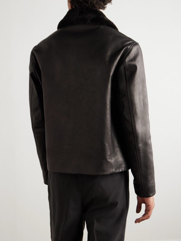 Baydan Shearling-Trimmed Aviator Jacket - BK