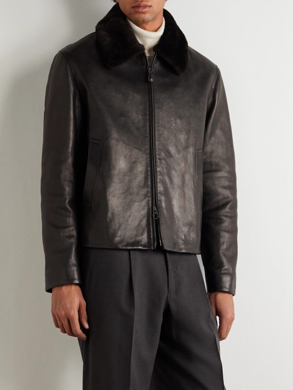Baydan Shearling-Trimmed Aviator Jacket - FR