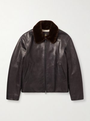 Baydan Shearling-Trimmed Aviator Jacket Baydan Shearling-Trimmed Aviator Jacket