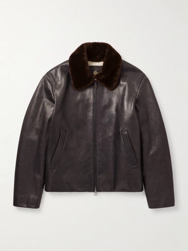 Baydan Shearling-Trimmed Aviator Jacket