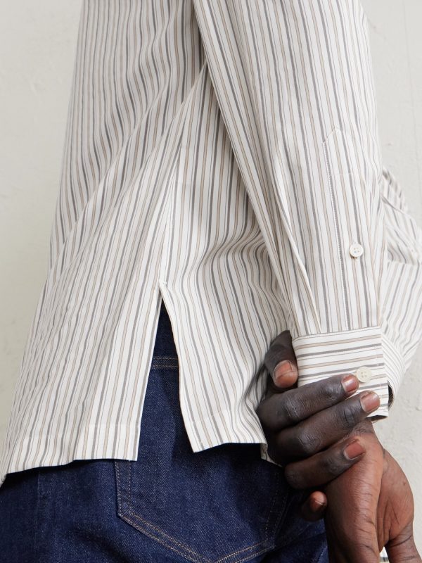 Striped Cotton and Silk-Blend Shirt - CU