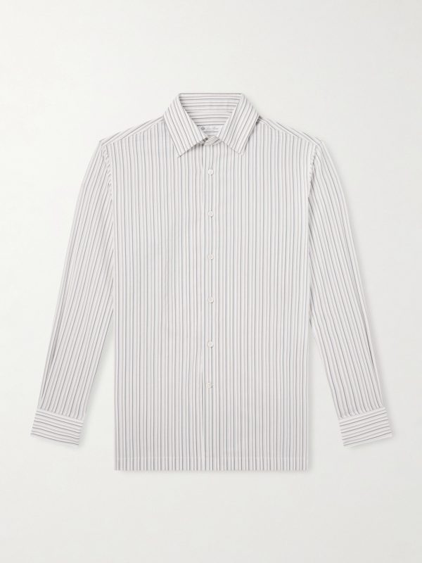 Striped Cotton and Silk-Blend Shirt
