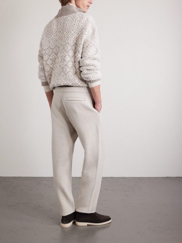 Straight-Leg Wool-Blend Sweatpants - BK