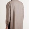 Franco Leather-Trimmed Virgin Wool Shirt - BK Franco Leather-Trimmed Virgin Wool Shirt - BK