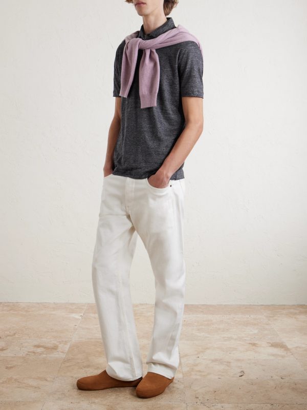 Linen Polo Shirt - OU Linen Polo Shirt - OU