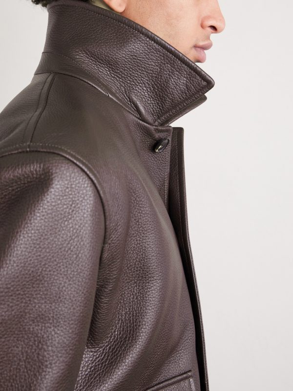 Halden Full-Grain Leather Bomber Jacket - CU