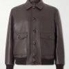 Halden Full-Grain Leather Bomber Jacket