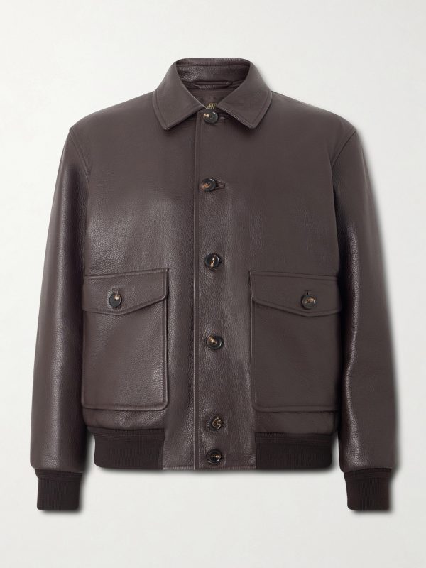 Halden Full-Grain Leather Bomber Jacket