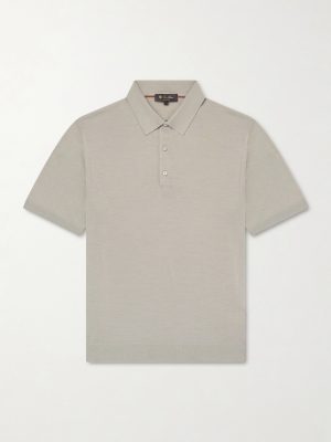 Slim-Fit Wool, Silk and Cashmere-Blend Polo Shirt Slim-Fit Wool, Silk and Cashmere-Blend Polo Shirt