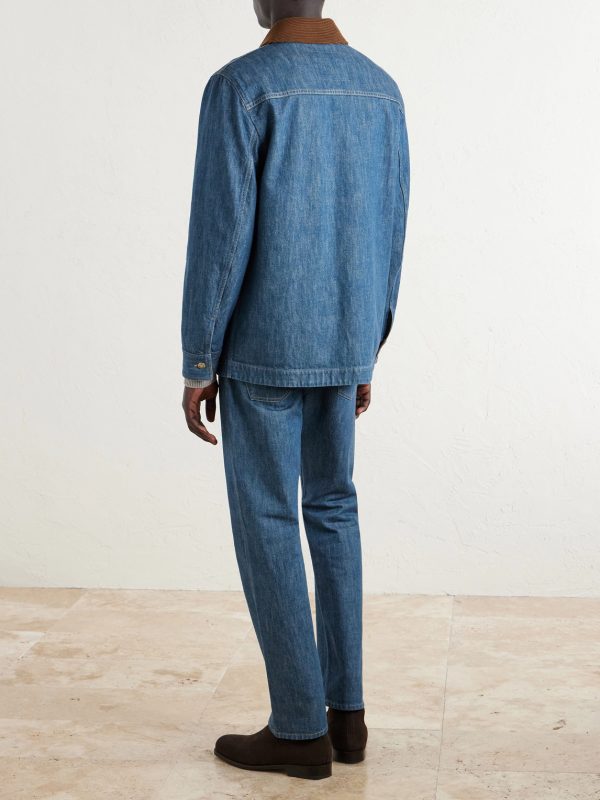 Austin Corduroy-Trimmed Denim Jacket - BK Austin Corduroy-Trimmed Denim Jacket - BK