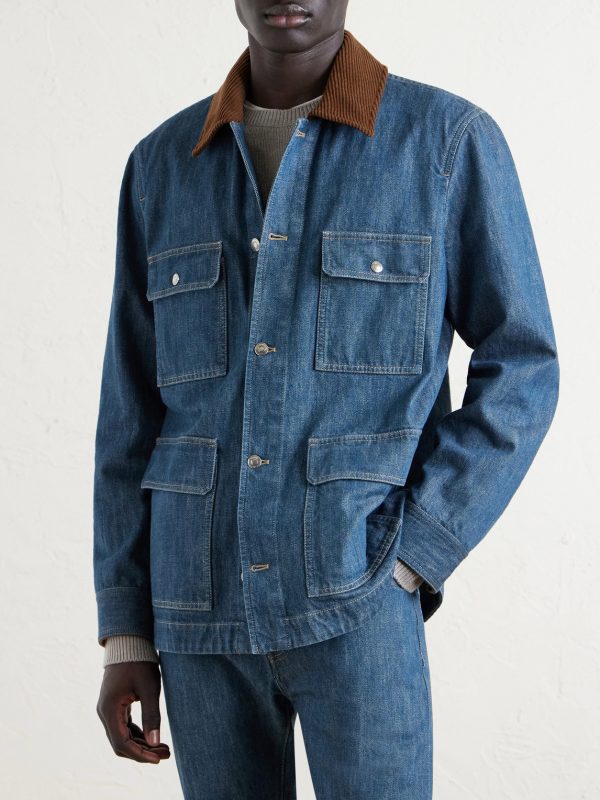 Austin Corduroy-Trimmed Denim Jacket - FR Austin Corduroy-Trimmed Denim Jacket - FR
