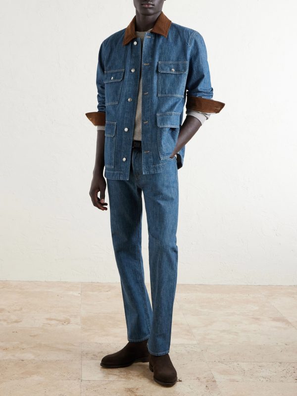 Austin Corduroy-Trimmed Denim Jacket - OU Austin Corduroy-Trimmed Denim Jacket - OU