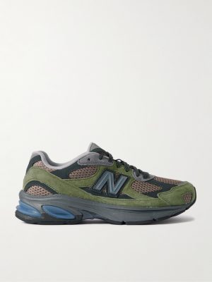 2010 Leather-Trimmed Mesh and Suede Sneakers 2010 Leather-Trimmed Mesh and Suede Sneakers