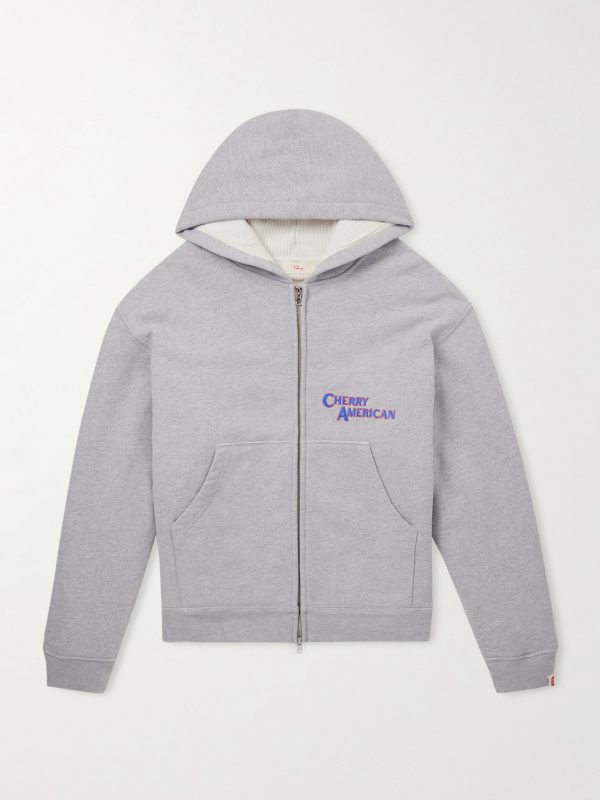 Logo-Print Cotton-Blend Jersey Zip-Up Hoodie