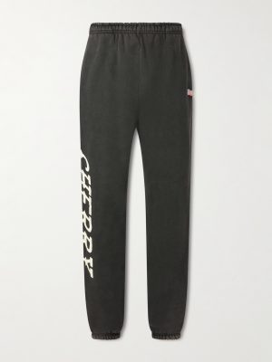 Hollywood Logo-Print Appliquéd Cotton-Jersey Sweatpants