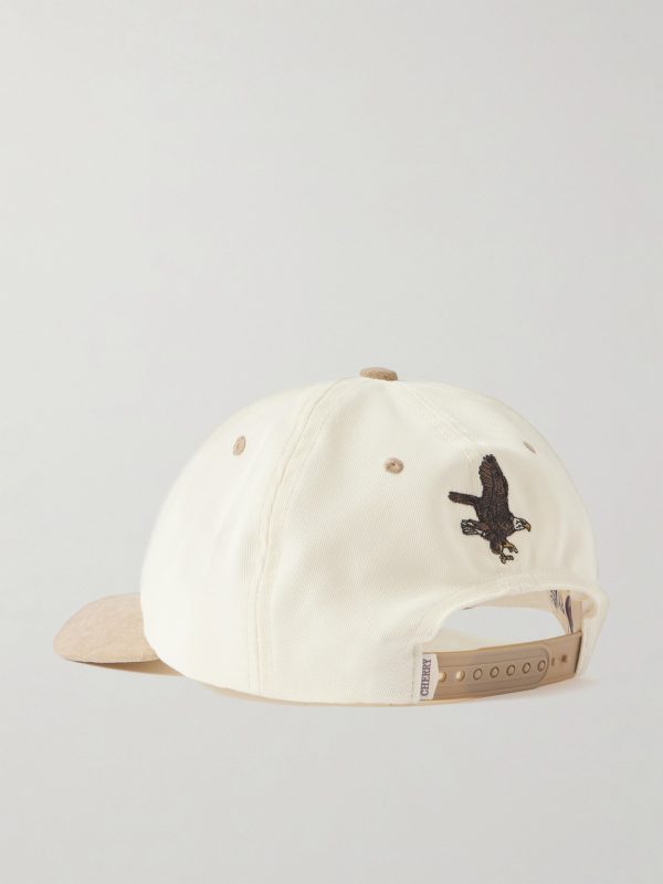 Navajo Suede-Trimmed Logo-Embroidered Twill Baseball Cap - BK Navajo Suede-Trimmed Logo-Embroidered Twill Baseball Cap - BK